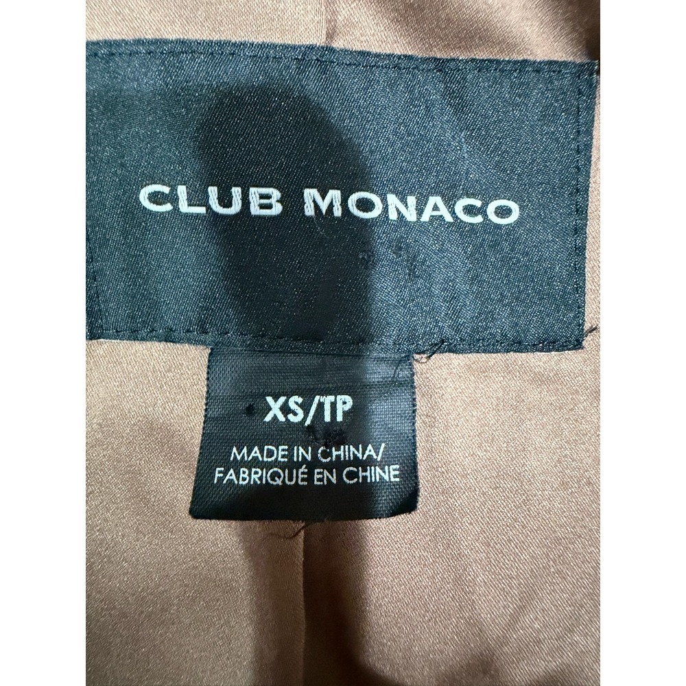 Club Monaco Womens XS Brown Viscose Blend Belted Trench Coat Lightweight Duster - Picture 5 of 7